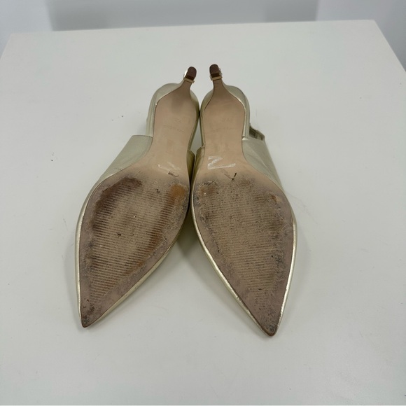 Lilly Pulitzer Erin Metallic Gold Slingback Pump Rhinestone Heel Size 7.5 - Picture 8 of 8